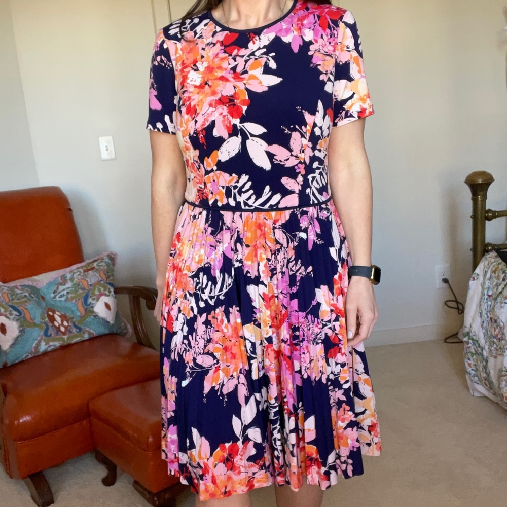 Might London Pleated Floral dress. Easter and Spring dress